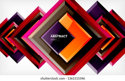 Fundo abstrato quadrado, design geométrico brilhante. Design de pôster vetorial
