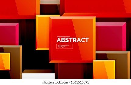 Fondo abstracto cuadrado, diseño geométrico brillante. Diseño de póster vectorial