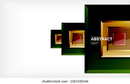 Square abstract background, glossy geometric design. Vector poster design