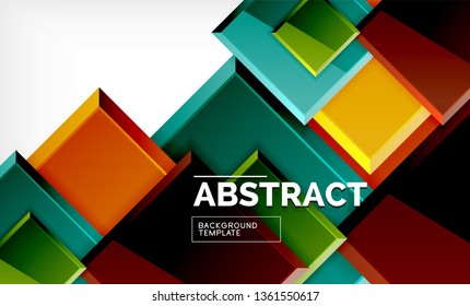 Square abstract background, glossy geometric design. Vector poster design