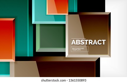 Fondo abstracto cuadrado, diseño geométrico brillante. Diseño de póster vectorial