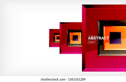 Fundo abstrato quadrado, design geométrico brilhante. Design de pôster vetorial