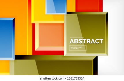 Square abstract background, glossy geometric design. Vector poster design