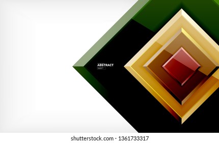 Square abstract background, glossy geometric design. Vector poster design