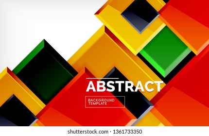 Square abstract background, glossy geometric design. Vector poster design
