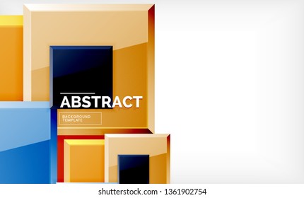 Square abstract background, glossy geometric design. Vector poster design
