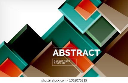 Square abstract background, glossy geometric design. Vector poster design