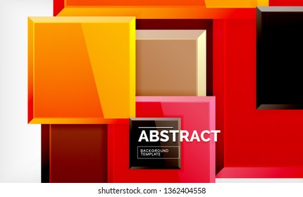 Fondo abstracto cuadrado, diseño geométrico brillante. Diseño de póster vectorial