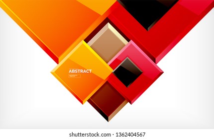 Fondo abstracto cuadrado, diseño geométrico brillante. Diseño de póster vectorial