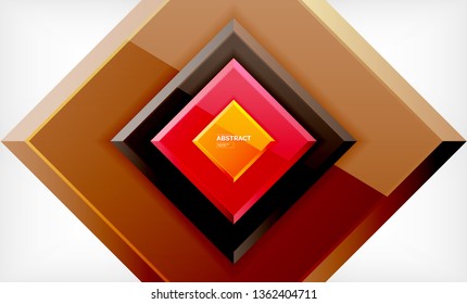 Fondo abstracto cuadrado, diseño geométrico brillante. Diseño de póster vectorial