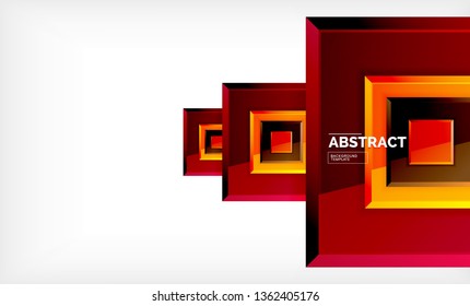Fondo abstracto cuadrado, diseño geométrico brillante. Diseño de póster vectorial
