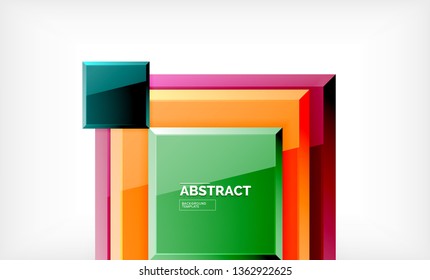 Fondo abstracto cuadrado, diseño geométrico brillante. Diseño de póster vectorial