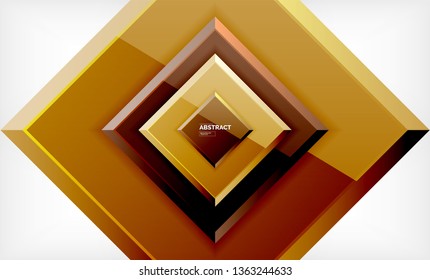 Square abstrakter Hintergrund, glänzendes geometrisches Design. Vektorplakatdesign
