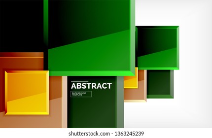 Square abstract background, glossy geometric design. Vector poster design