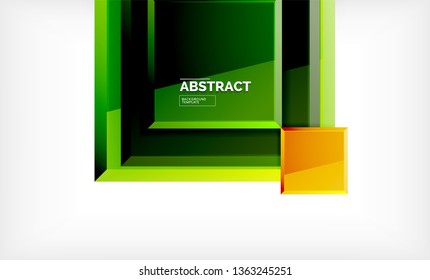 Square abstract background, glossy geometric design. Vector poster design
