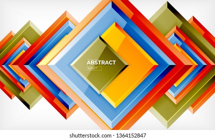 Square abstract background, glossy geometric design. Vector poster design