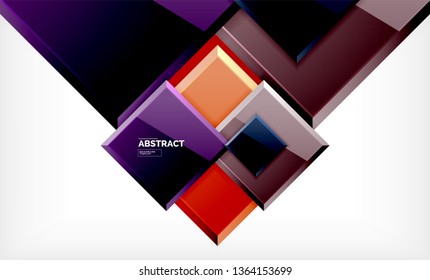 Square abstract background, glossy geometric design. Vector poster design