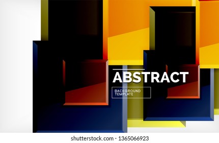 Fundo abstrato quadrado, design geométrico brilhante. Design de pôster vetorial