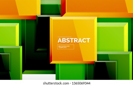 Square abstract background, glossy geometric design. Vector poster design