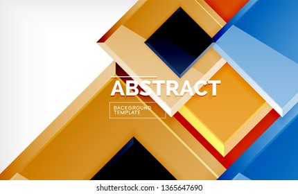 Square abstract background, glossy geometric design. Vector poster design