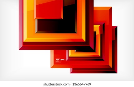 Square abstract background, glossy geometric design. Vector poster design