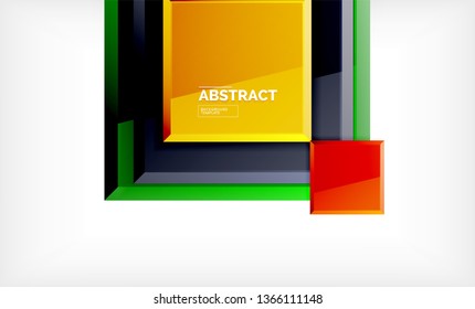 Square abstract background, glossy geometric design. Vector poster design