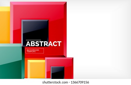 Fondo abstracto cuadrado, diseño geométrico brillante. Diseño de póster vectorial