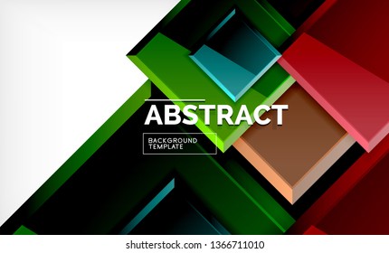 Square abstract background, glossy geometric design. Vector poster design