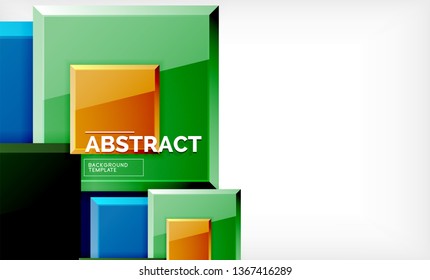 Square abstract background, glossy geometric design. Vector poster design