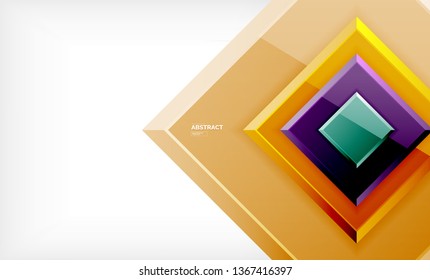Square abstract background, glossy geometric design. Vector poster design