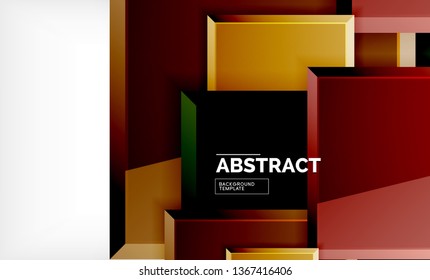 Square abstract background, glossy geometric design. Vector poster design