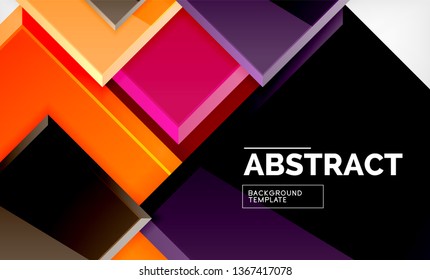 Square abstract background, glossy geometric design. Vector poster design