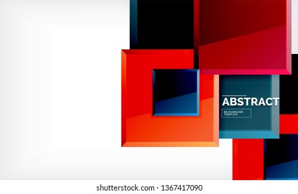 Square abstract background, glossy geometric design. Vector poster design