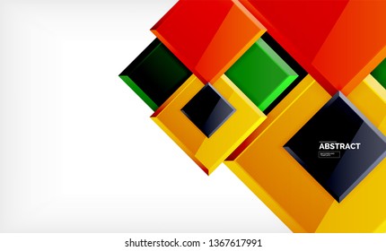 Fondo abstracto cuadrado, diseño geométrico brillante. Diseño de póster vectorial