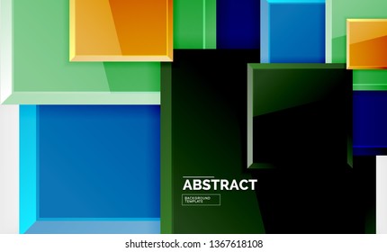 Square abstract background, glossy geometric design. Vector poster design