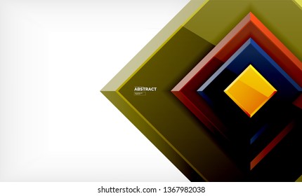 Square abstract background, glossy geometric design. Vector poster design