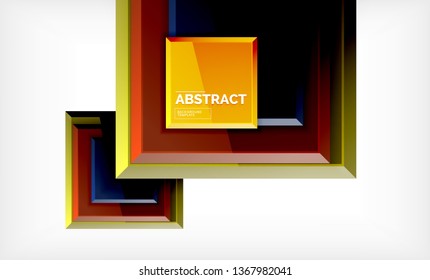 Square abstract background, glossy geometric design. Vector poster design