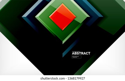 Square abstract background, glossy geometric design. Vector poster design