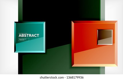 Square abstract background, glossy geometric design. Vector poster design