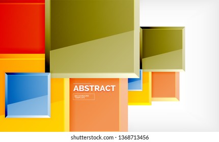 Fundo abstrato quadrado, design geométrico brilhante. Design de pôster vetorial