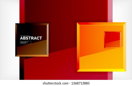 Square abstract background, glossy geometric design. Vector poster design