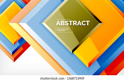 Square abstract background, glossy geometric design. Vector poster design