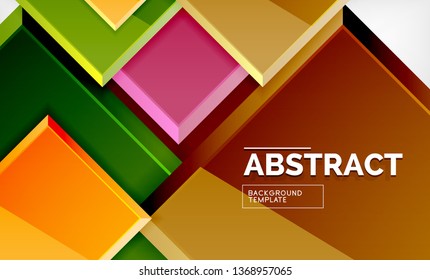 Fundo abstrato quadrado, design geométrico brilhante. Design de pôster vetorial