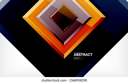 Square abstract background, glossy geometric design. Vector poster design