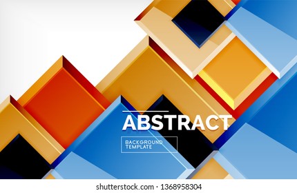 Square abstract background, glossy geometric design. Vector poster design