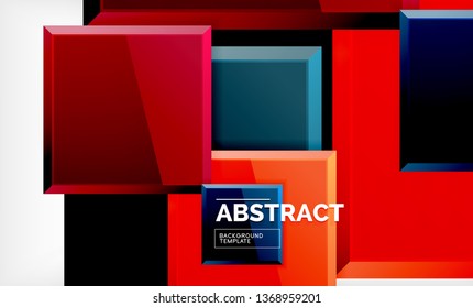 Fundo abstrato quadrado, design geométrico brilhante. Design de pôster vetorial