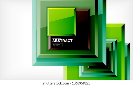 Square abstract background, glossy geometric design. Vector poster design