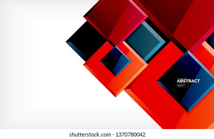 Square abstract background, glossy geometric design. Vector poster design