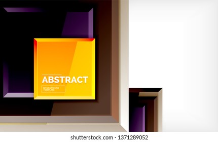 Fondo abstracto cuadrado, diseño geométrico brillante. Diseño de póster vectorial