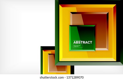 Square abstract background, glossy geometric design. Vector poster design